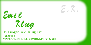 emil klug business card